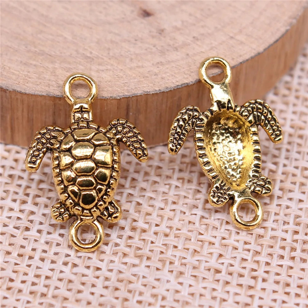 21x14mm 1.2g Multicolor Zinc Alloy Turtle connector charm for bracelet necklace DIY jewelry making