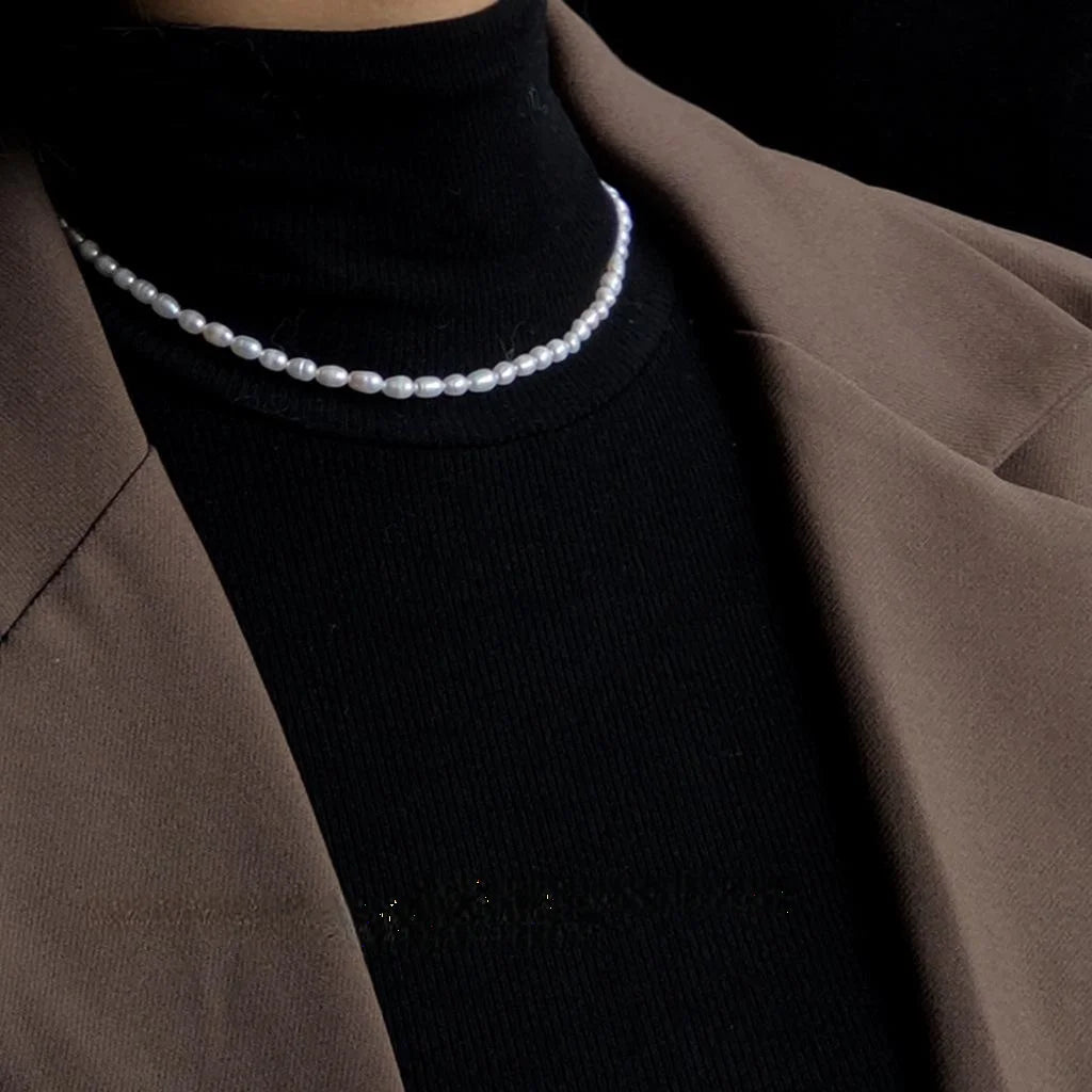 Handmade 14K Gold Plated Freshwater Pearl Geometric Minimalist Korean Japanese Necklace
