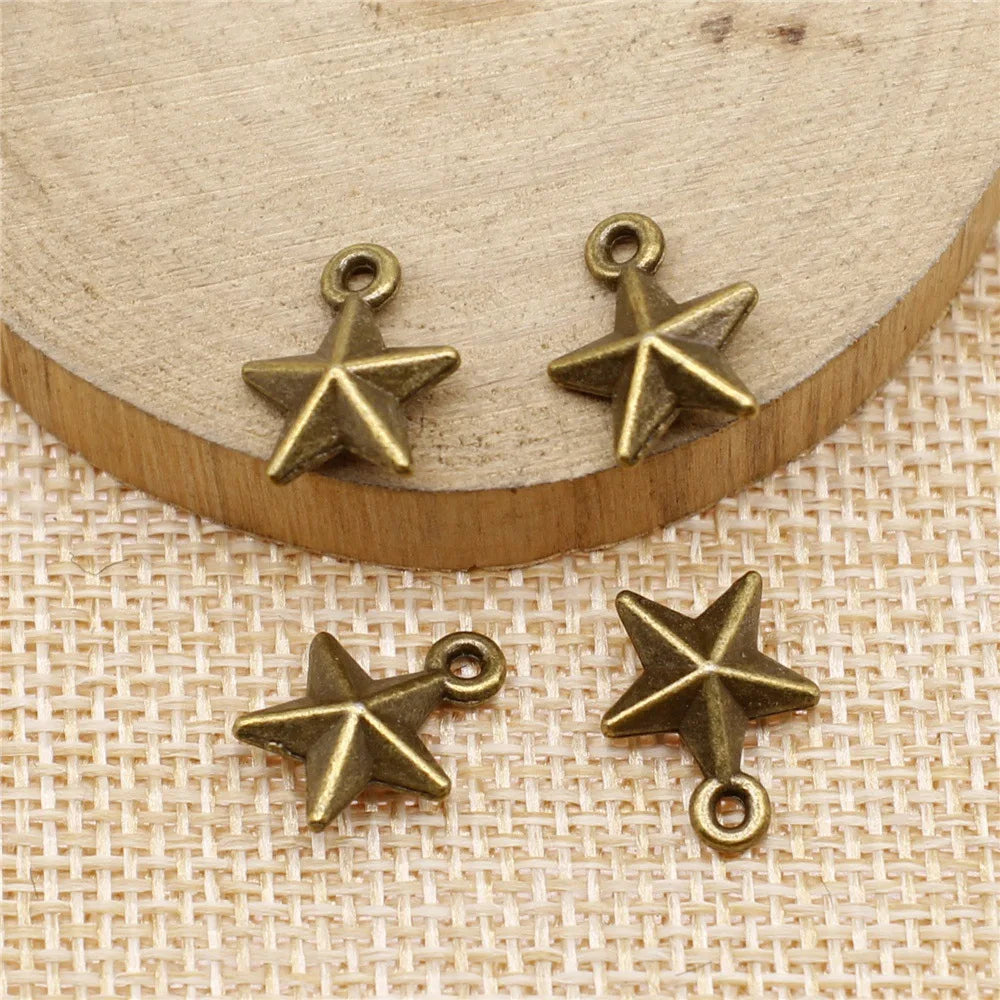 14x11mm 1g Multicolor Zinc Alloy Star Charm Pendant for DIY Necklace Bracelet Jewelry Making