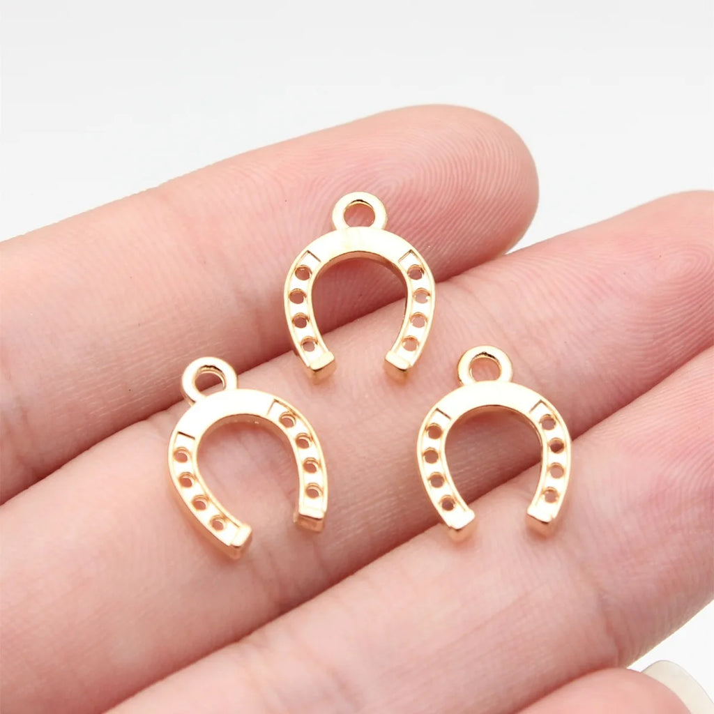 15x11mm 0.52g Multicolor Iron Western Horseshoe Charm Pendant for DIY Bracelet Necklace Jewelry