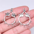 36x26mm 1.82g Antique Silver Zinc Alloy Bird Earring Connector Charm for DIY Earrings Jewelry Making