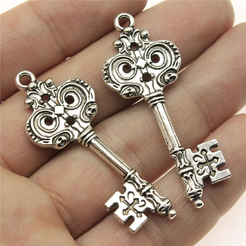 51x20mm 4.2g Multicolor Zinc Alloy Key Charm Pendant for Steampunk Bracelet Necklace Making