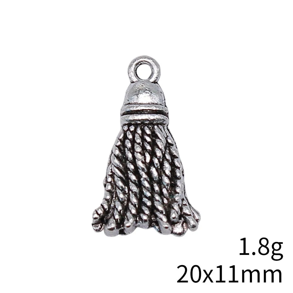 20x11mm 1.8g Multicolor Zinc Alloy Faux Tassel Charm Pendant for DIY Necklace Bracelet Jewelry Making