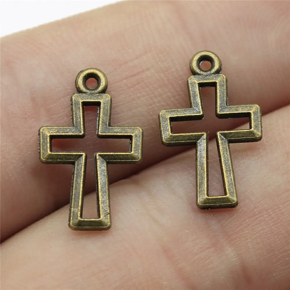17x11mm 0.4g Multicolor Zinc Alloy Cross Charm Pendant for DIY Necklace Bracelet Jewelry Making