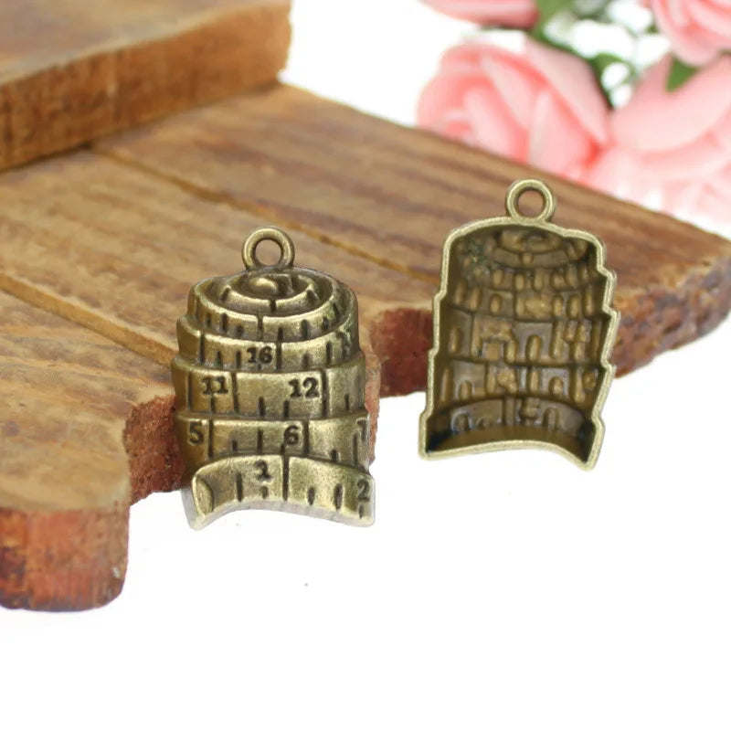 25x16MM Antique Silver Zinc Alloy Tape Measure Charm Pendant for DIY Necklace Bracelet Jewelry Making