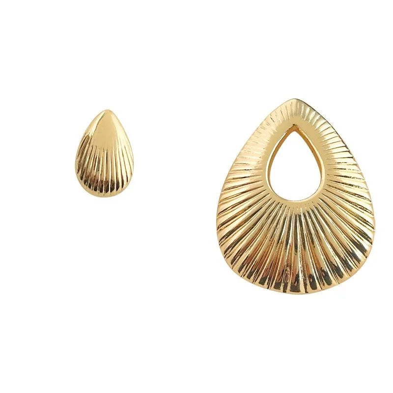 18K Gold Plated Copper Asymmetric Teardrop Drop Earrings For Women Designer Luxe Style