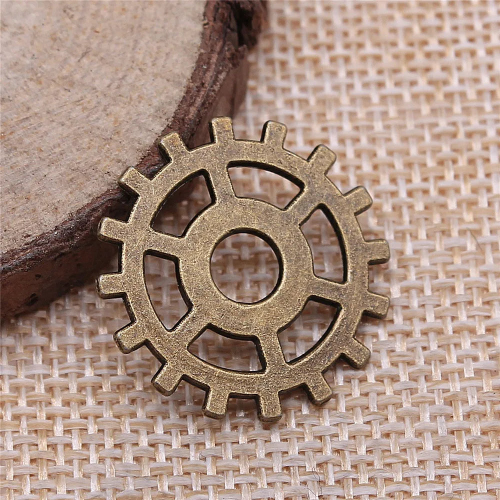 25mm 2.1g Multicolor Zinc Alloy Gear Charm Pendant for DIY Steampunk Necklace Bracelet Making