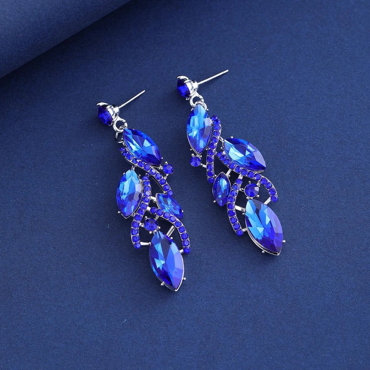 Luxury Bridal Rhinestone Crystal Drop Earrings And Necklace Jewelry Set For Wedding Banquet Party Gift