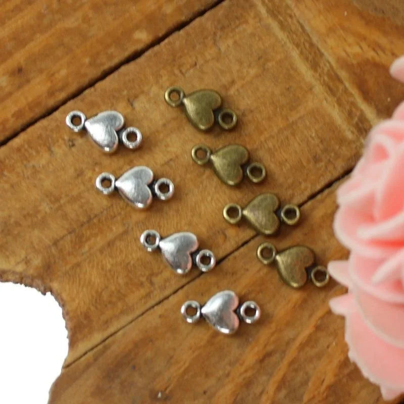 10x5MM Zinc Alloy Heart Charm Pendant for DIY Necklace Bracelet Jewelry Making