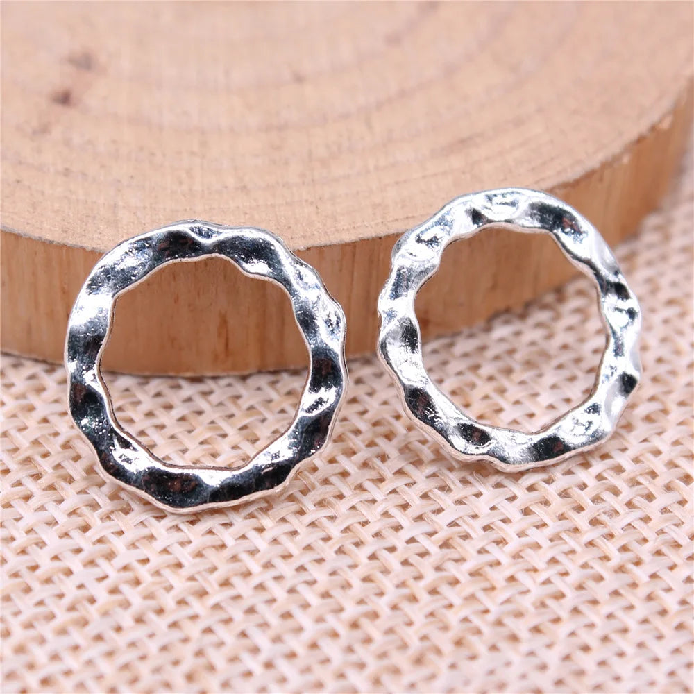 17x17mm 0.9g Multicolor zinc alloy Water Ripple Circle connector charm for DIY bracelet necklace making