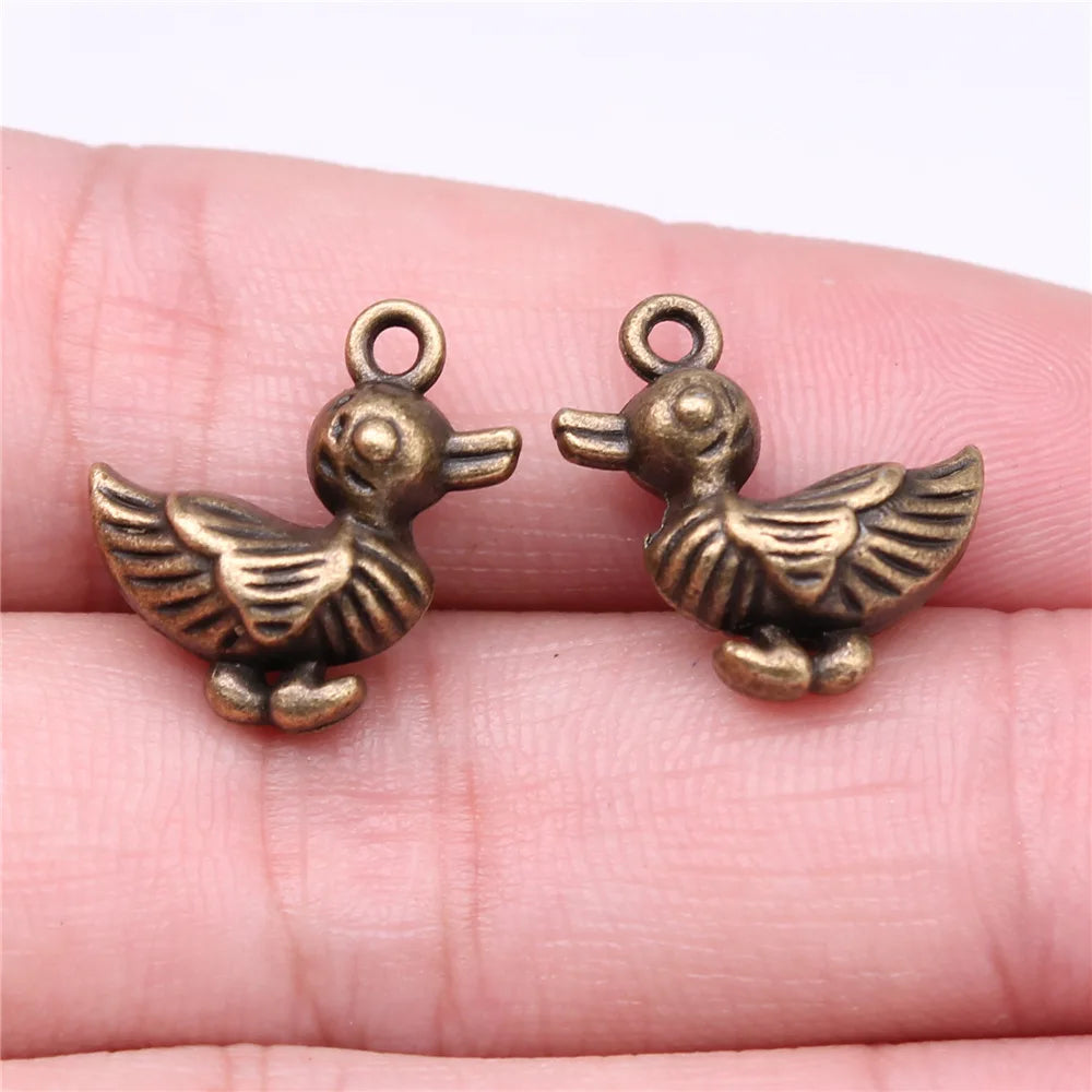 17x17x8mm 2.8g Multicolor Zinc Alloy Duck Charm Pendant for DIY Necklace Bracelet Jewelry Making