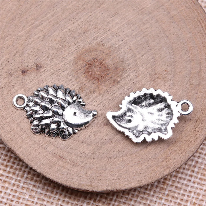 22x14mm 1.65g Antique Silver Zinc Alloy Hedgehog Charm Pendant for DIY Necklace Bracelet Jewelry Making