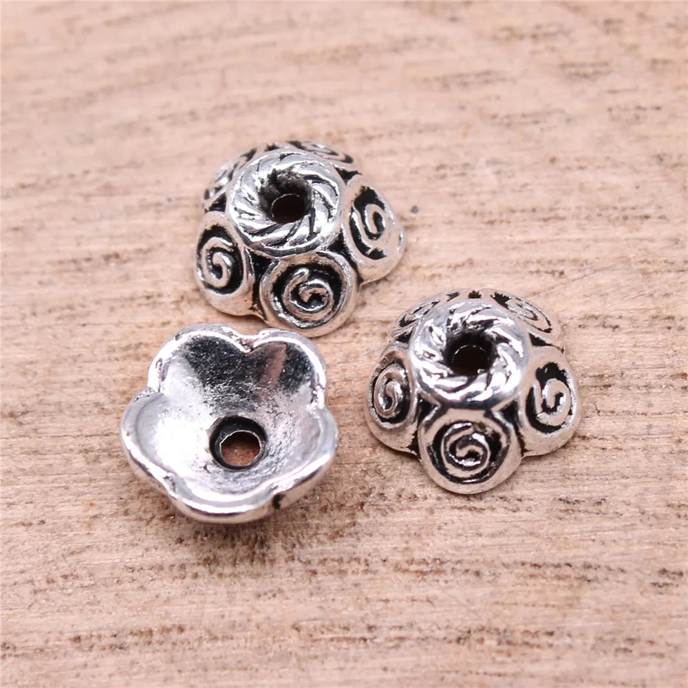 10x10x5mm 1.2g Multi Color Zinc Alloy Flower Bead Caps Spacer Findings for DIY Bracelet Necklace Making