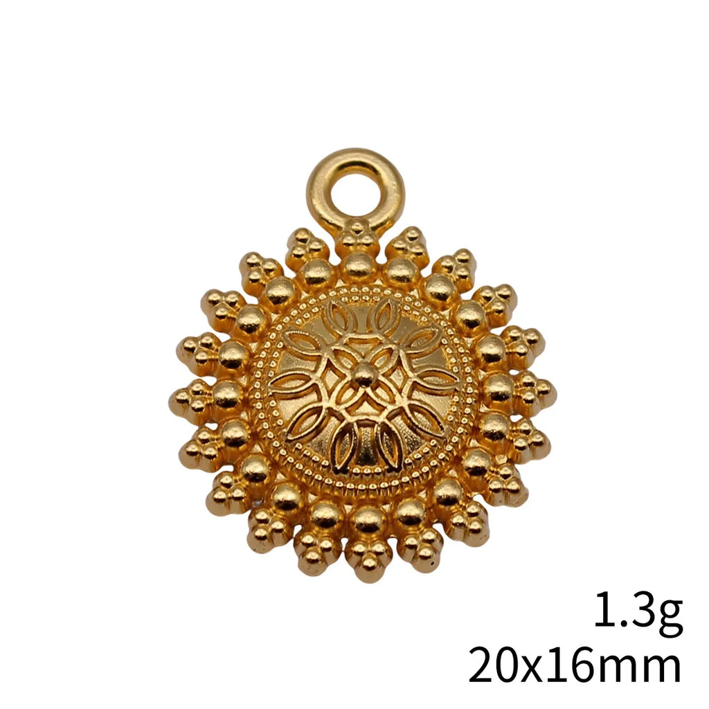 20x16mm 1.3g Multicolor Zinc Alloy Ethnic Pattern Round Earring Charm Pendant for DIY Jewelry Making