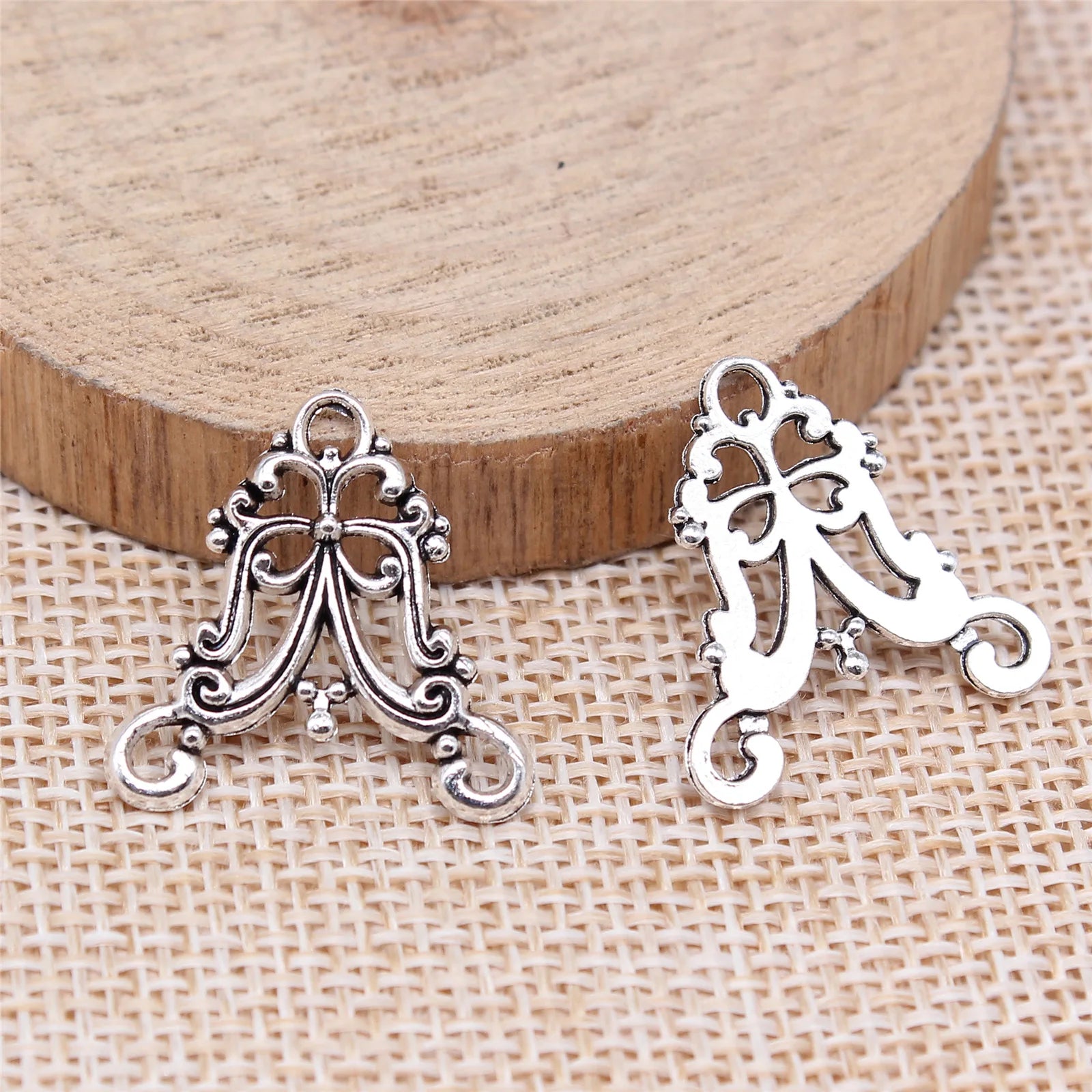 21x21mm 1.2g Multicolor Zinc Alloy Round Geometric Connector Charms for DIY Earring Jewelry Making