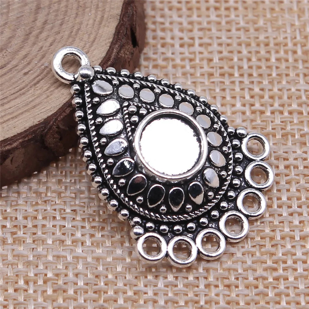 36x26mm 3.8g Multi Color Zinc Alloy Waterdrop Teardrop Earring Connector Charms for DIY Jewelry Making