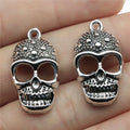 28x16mm 3g Antique Silver Zinc Alloy Skull Head Charm Pendant for DIY Gothic Jewelry Making
