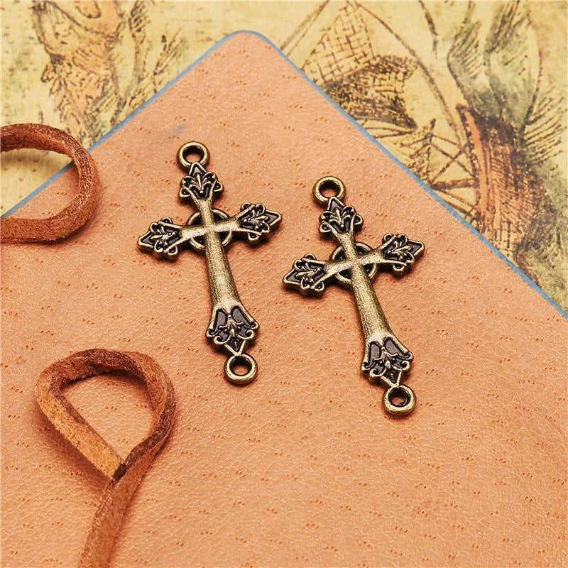 16x30MM Antique Silver Zinc Alloy Cross Charm Pendant for DIY Necklace Bracelet Jewelry Making
