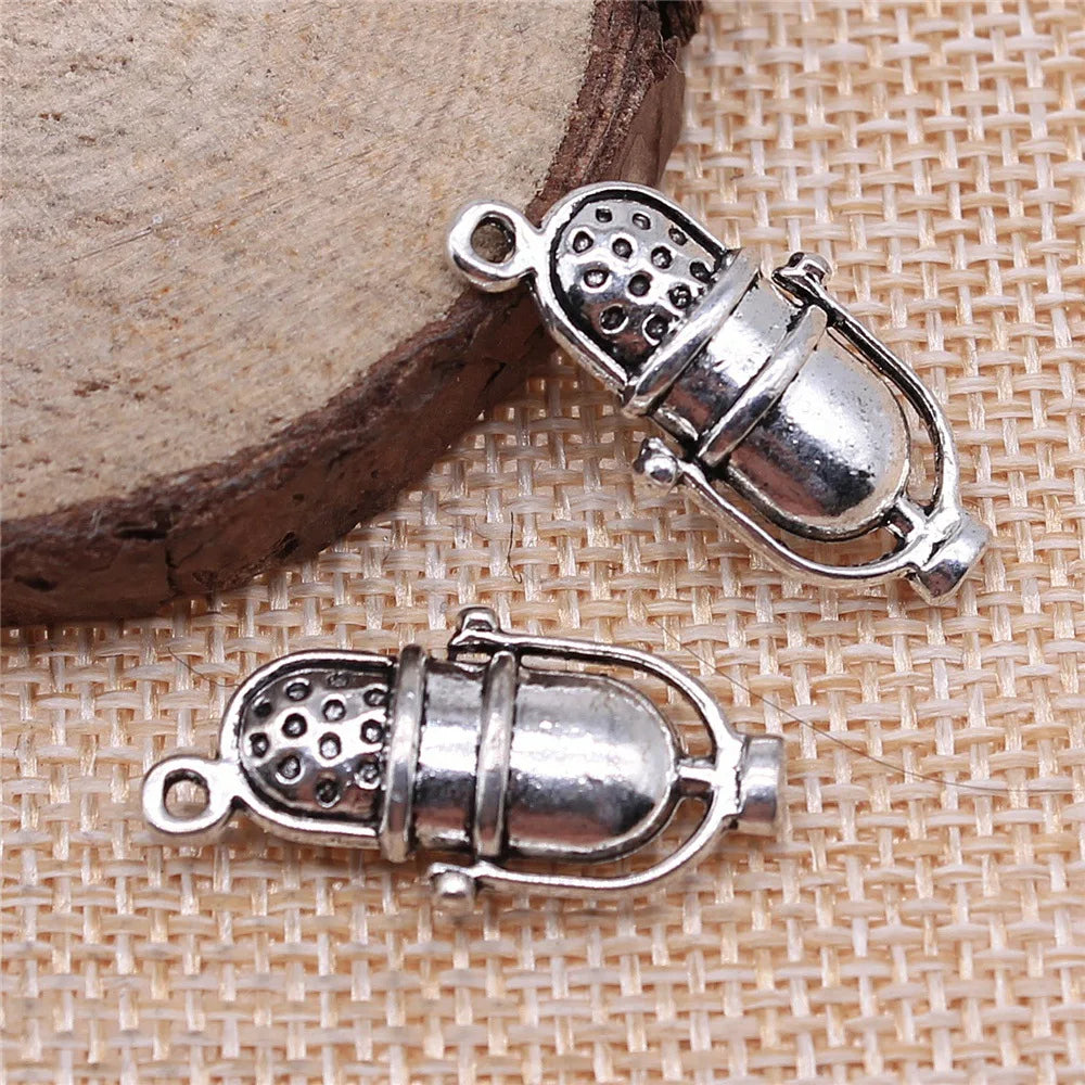 26x13mm 3.4g Multicolor Zinc Alloy Microphone Charm Pendant for DIY Music Jewelry Making