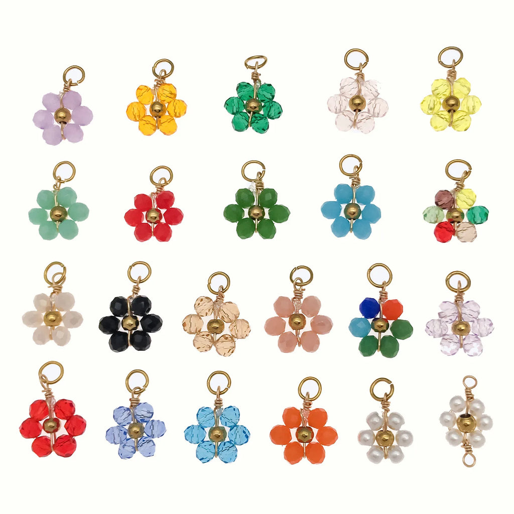 Acrylic Daisy Flower Loose Beads for DIY Woven Earrings Bracelet Jewelry Making