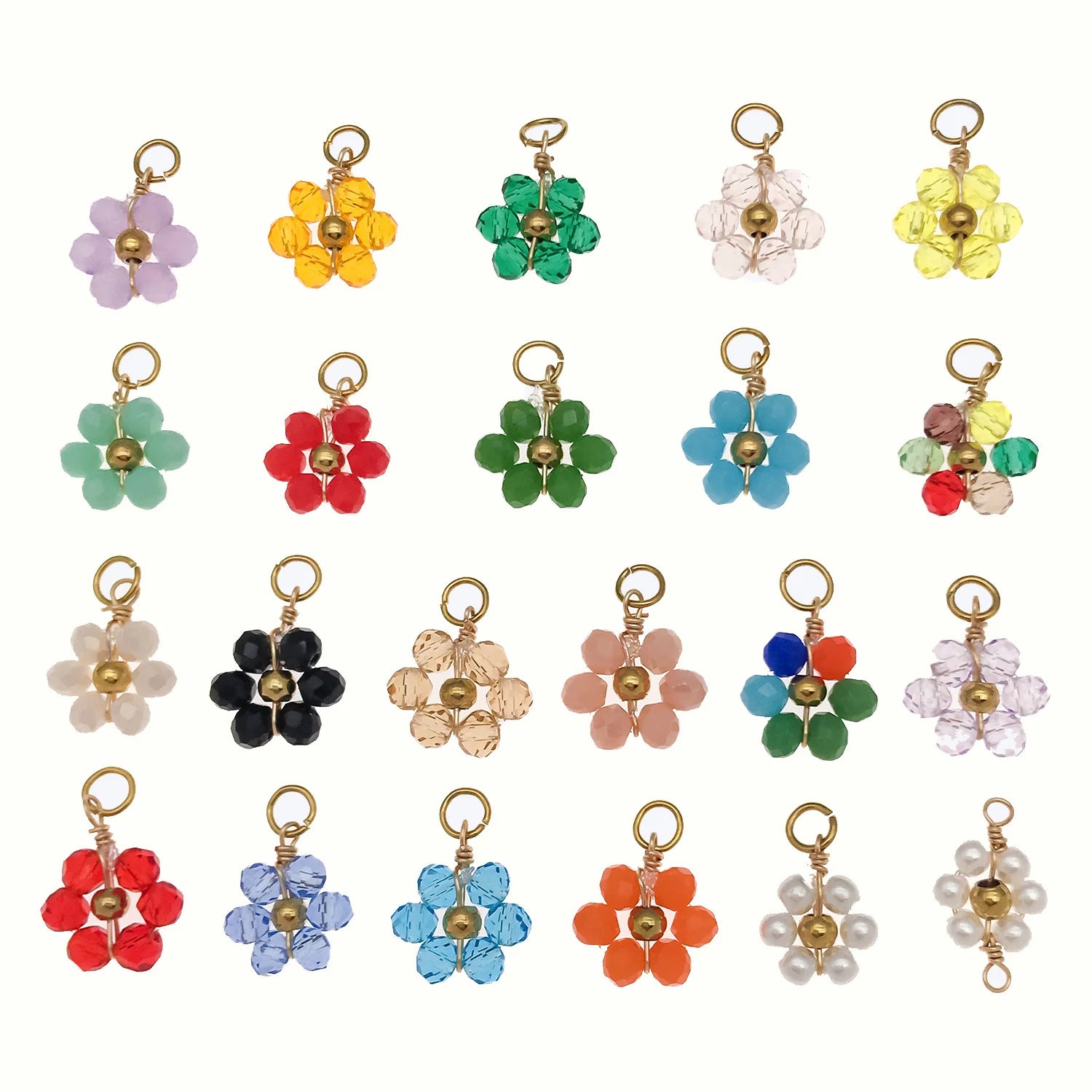 Acrylic Daisy Flower Loose Beads for DIY Woven Earrings Bracelet Jewelry Making