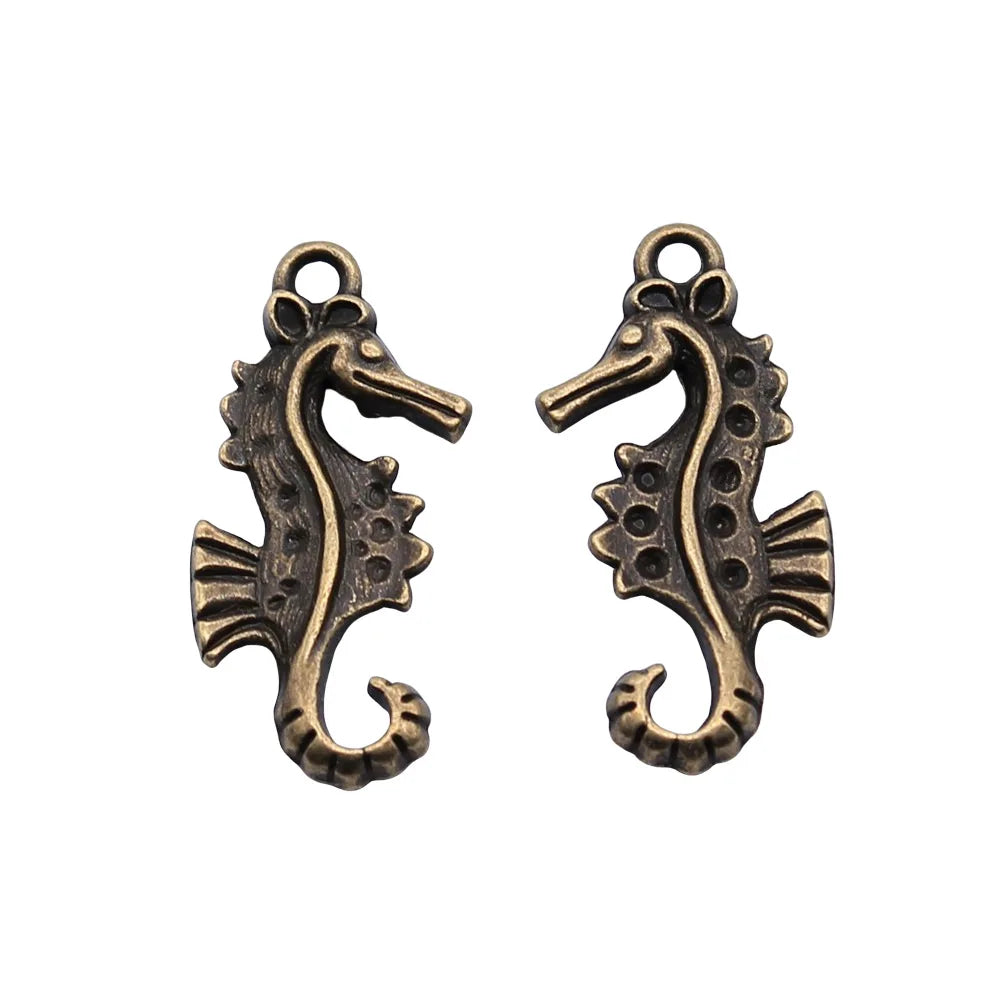 28x13mm 2.1g Multicolor Zinc Alloy Seahorse Charm Pendant for Ocean Theme DIY Jewelry Making