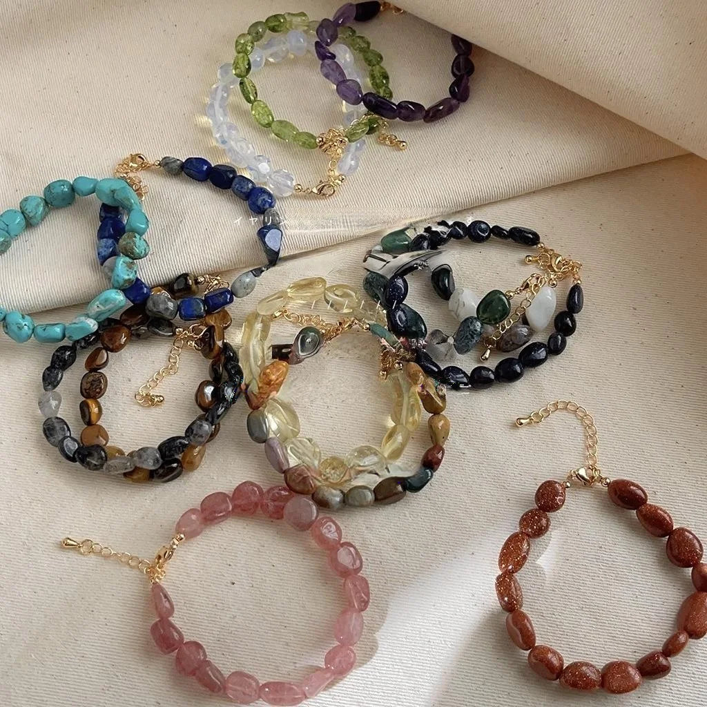 Natural Stone Handmade Irregular Geometric New Chinese Style Bracelet For Women