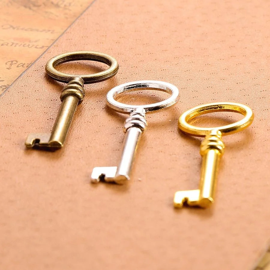 41x17MM Zinc Alloy Oval Double Sided Key Charm Pendant for DIY Necklace Bracelet Jewelry Making