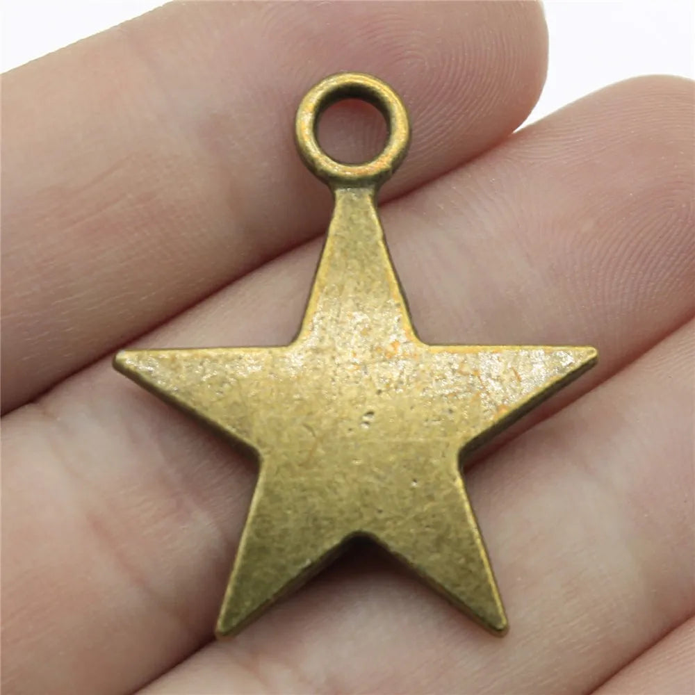 35x29mm 6.8g Multicolor Zinc Alloy Five Point Star Charm Pendant for DIY Jewelry Accessories