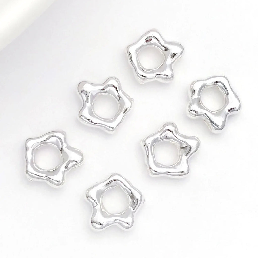 18K Gold Plated Copper 3D Plumeria Egg Flower Bead Caps for DIY Bracelets Necklaces