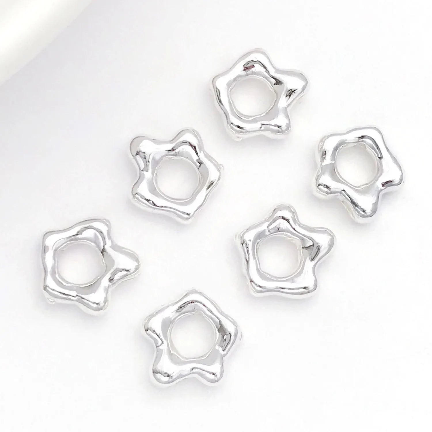 18K Gold Plated Copper 3D Plumeria Egg Flower Bead Caps for DIY Bracelets Necklaces