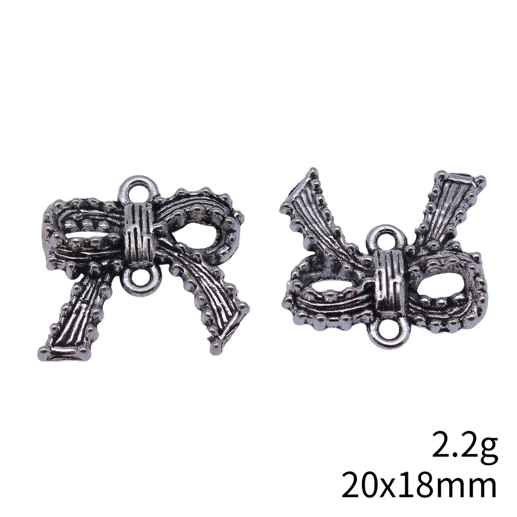 20x18mm 2.2g Antique Silver Zinc Alloy Bow Butterfly connector charm for handmade earrings and bracelet jewelry