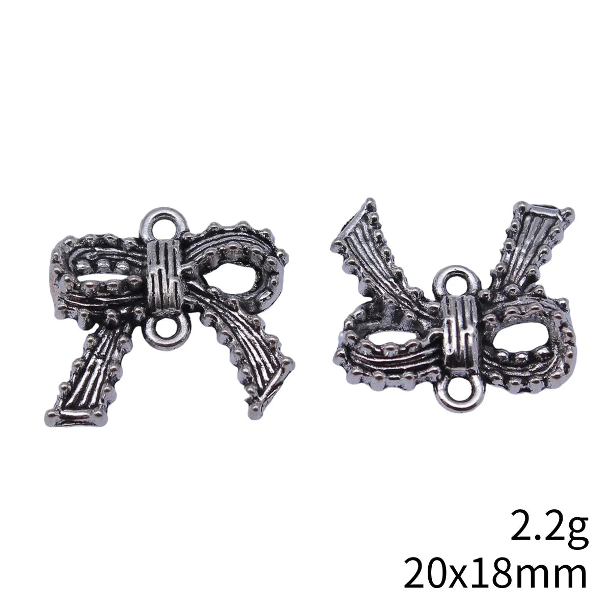 20x18mm 2.2g Antique Silver Zinc Alloy Bow Butterfly connector charm for handmade earrings and bracelet jewelry