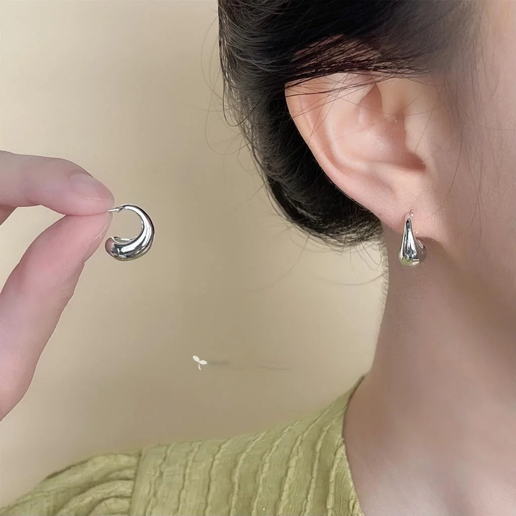 14K Gold Plated Copper Geometric Waterdrop Stud Earrings Minimalist Luxury Fashion Jewelry
