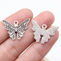 24x18mm 1.6g Antique Silver Zinc Alloy Butterfly Charm Pendant for DIY Necklace Bracelet Making