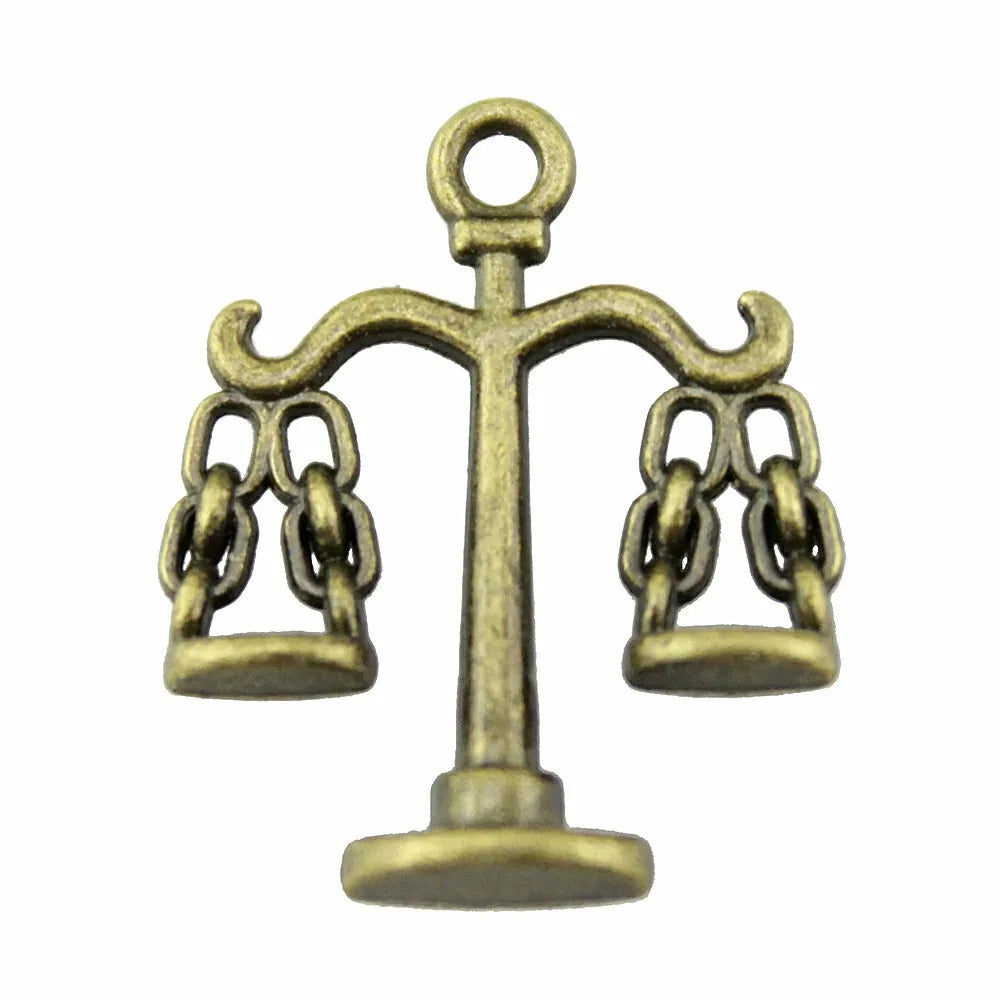 22x17mm 1.4g Multicolor Zinc Alloy Balance Scale Charm Pendant for Legal Theme DIY Jewelry Making