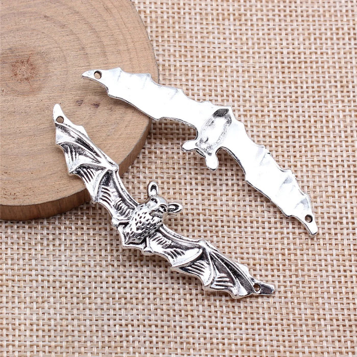 65x17mm 4g Antique Silver Zinc Alloy Bat Charm Pendant for Necklace Bracelet DIY Jewelry Making