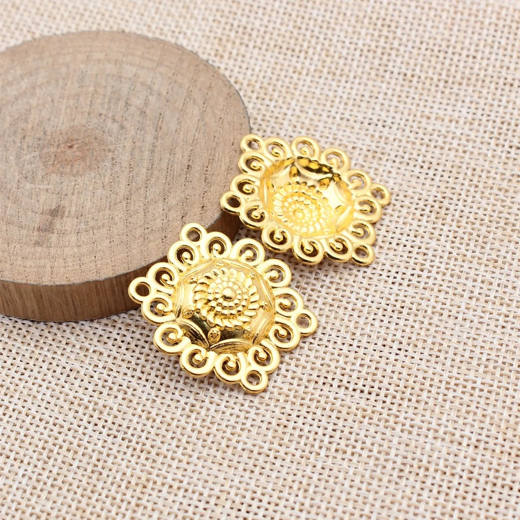 29x27mm 3.3g Multicolor Zinc Alloy Four Hole Connector Charm for Body Chain Waist Chain DIY Jewelry Making
