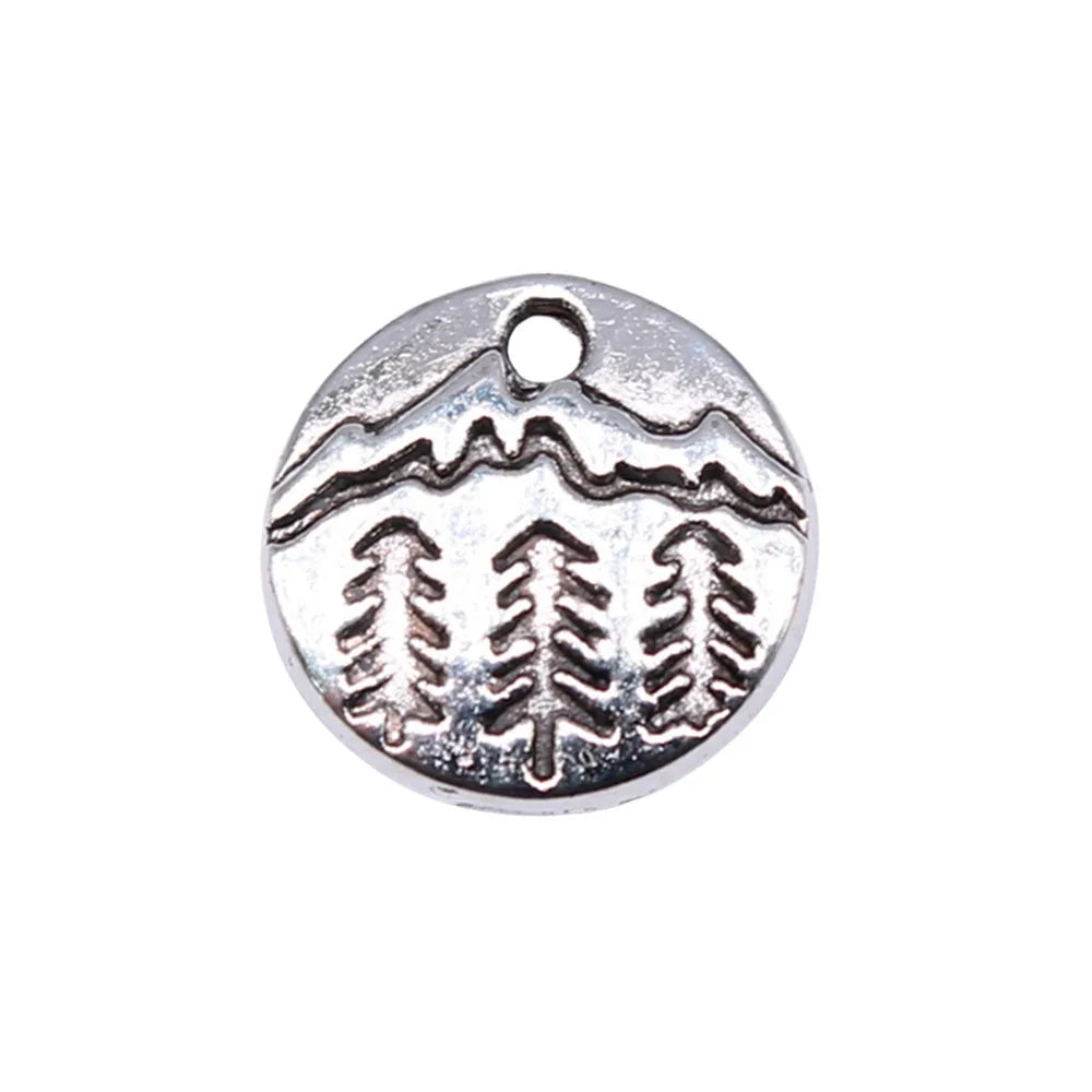 11x11mm 0.6g Antique Silver Zinc Alloy Snow Mountain Charm Pendant for DIY Jewelry Making