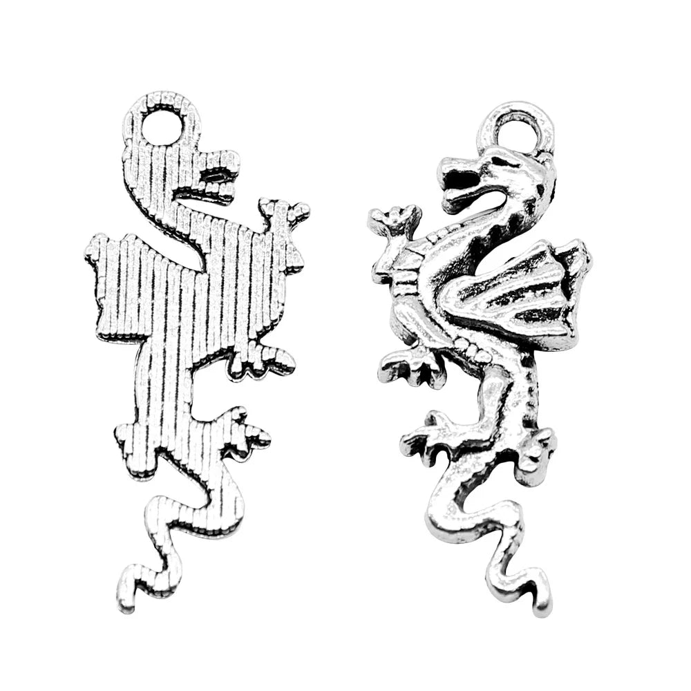 27x11mm 1.3g Multicolor Zinc Alloy Flying Dragon Charm Pendant for DIY Necklace Bracelet Jewelry Making