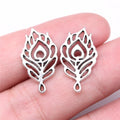 23x13mm 0.9g Multicolor Zinc Alloy Peacock Feather Charm Pendant for Earring Necklace Making