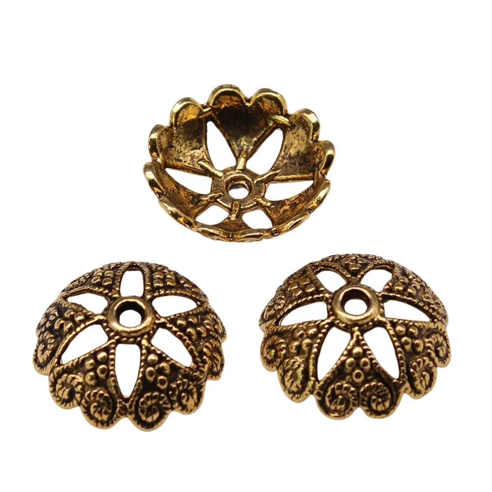 19x19x6mm 1.8g Multi-Color Zinc Alloy Large Flower Bead Caps for DIY Bracelet Necklace Jewelry Making
