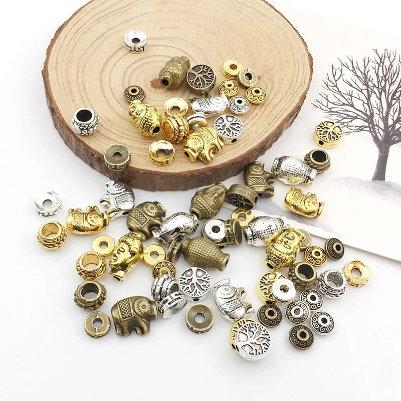 Zinc Alloy UFO Elephant Spacer Beads Loose Metal Beads for DIY Beaded Bracelet