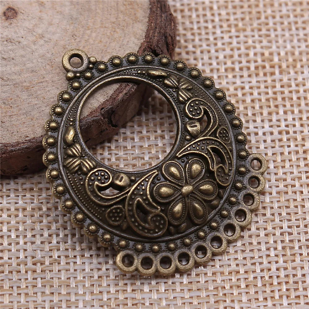 35x42mm 6.7g Multicolor Zinc Alloy Geometric Earring Connector Charms for DIY Earring Jewelry Making