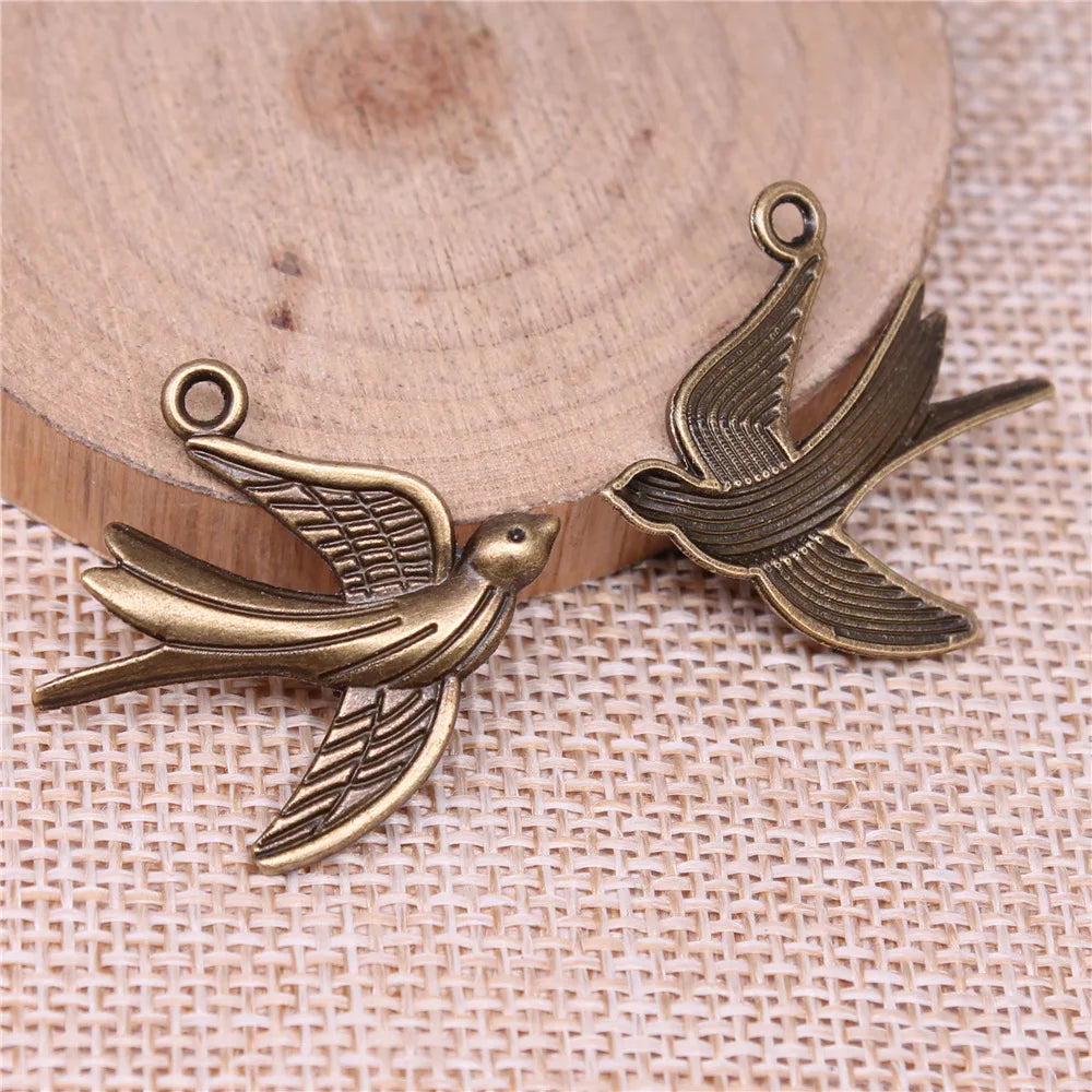 29x28mm 1.7g Multicolor Zinc Alloy Bird Charm Pendant for DIY Necklace Bracelet Jewelry Making
