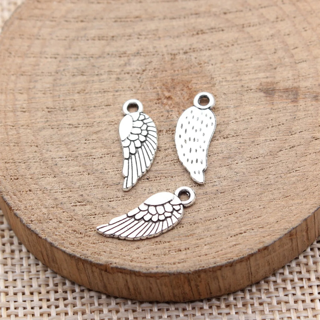 16x6.3mm 0.4g Multicolor Zinc Alloy Wing Charm Pendant for DIY Earrings Necklace Jewelry Making