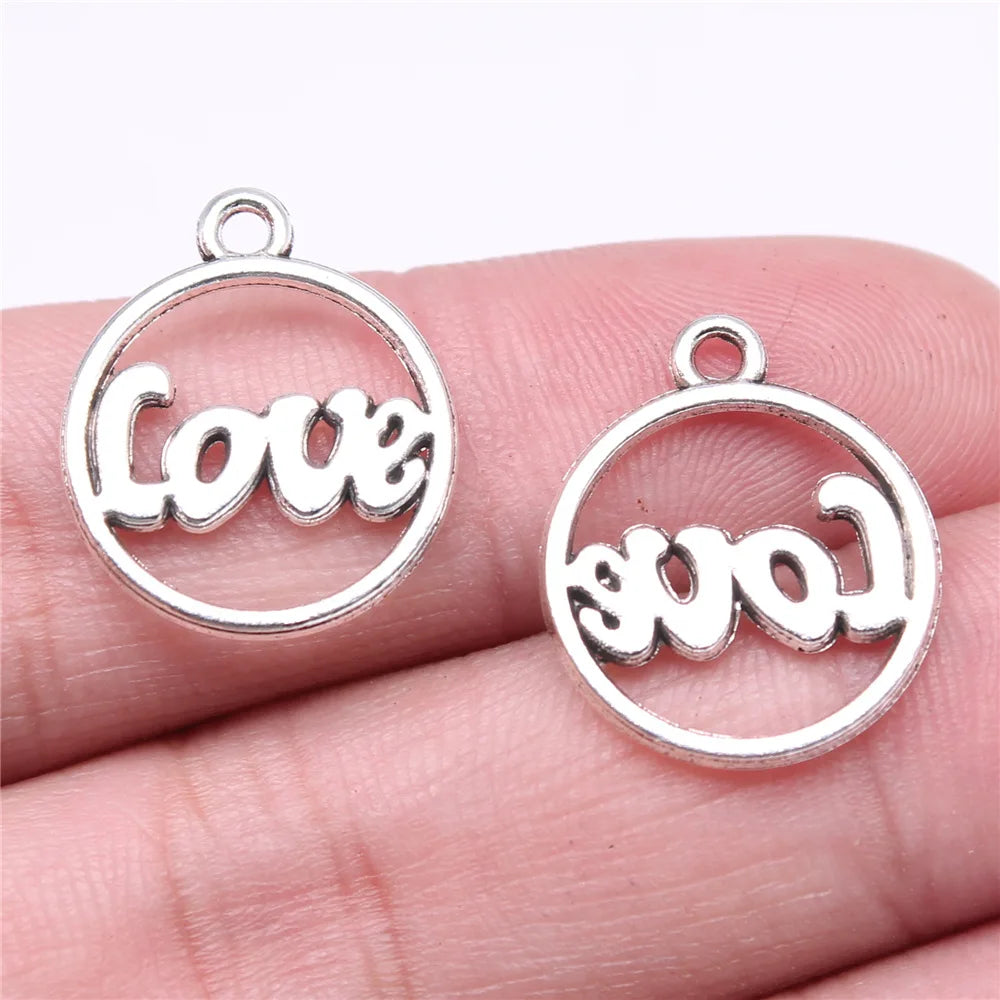 20x16mm 1.1g Antique Silver Zinc Alloy Love Letter Charm Pendant for DIY Bracelet Necklace Making