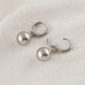 Elegant Pearl Drop Spiral Hoop Alloy Stud & Clip On No Piercing Gold Tone Dangle Ear Cuff Earrings