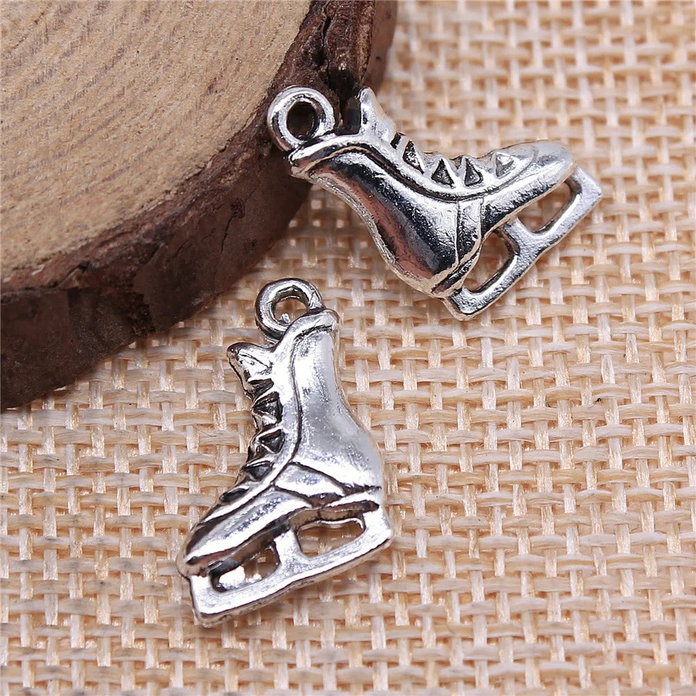 17x12mm 1.7g Multicolor Zinc Alloy Ice Skate Charm Pendant for DIY Necklace Bracelet Jewelry Making
