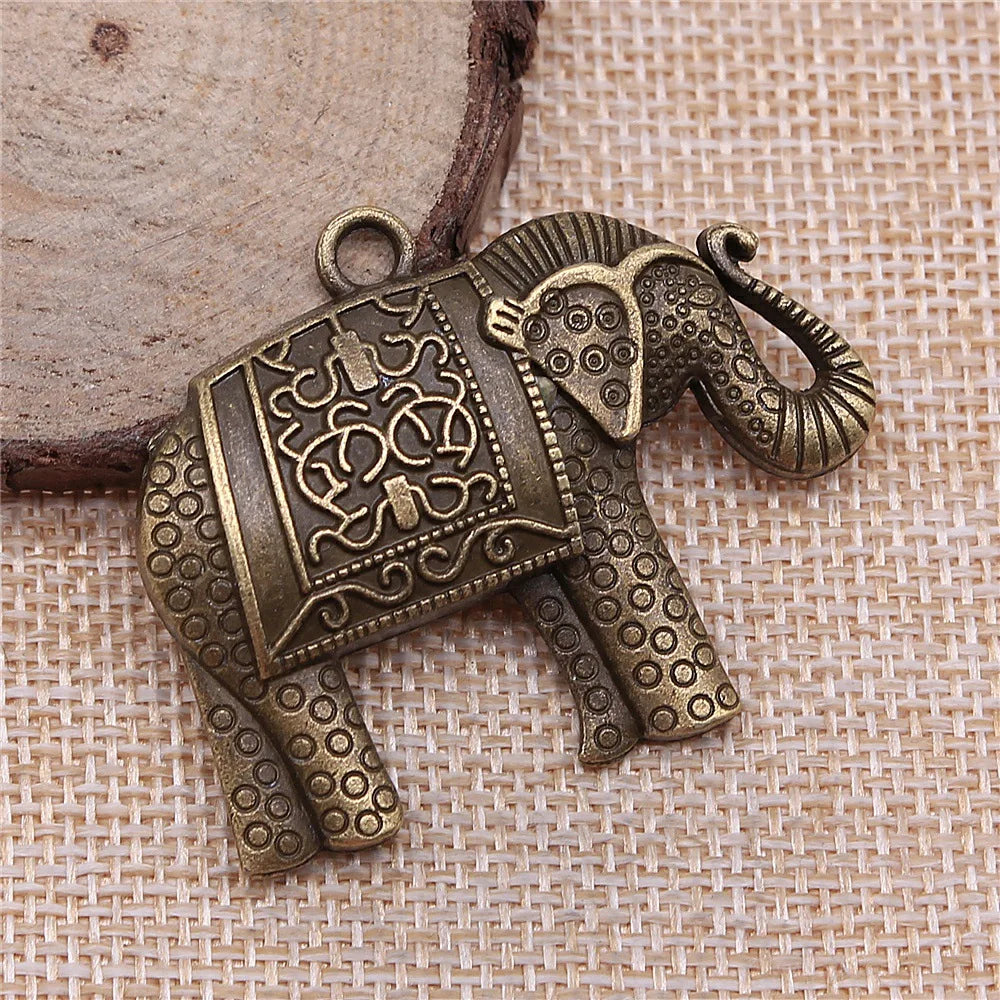 38x48mm 9.2g Multicolor Zinc Alloy Elephant Charm Pendant for DIY Necklace Bracelet Jewelry Making